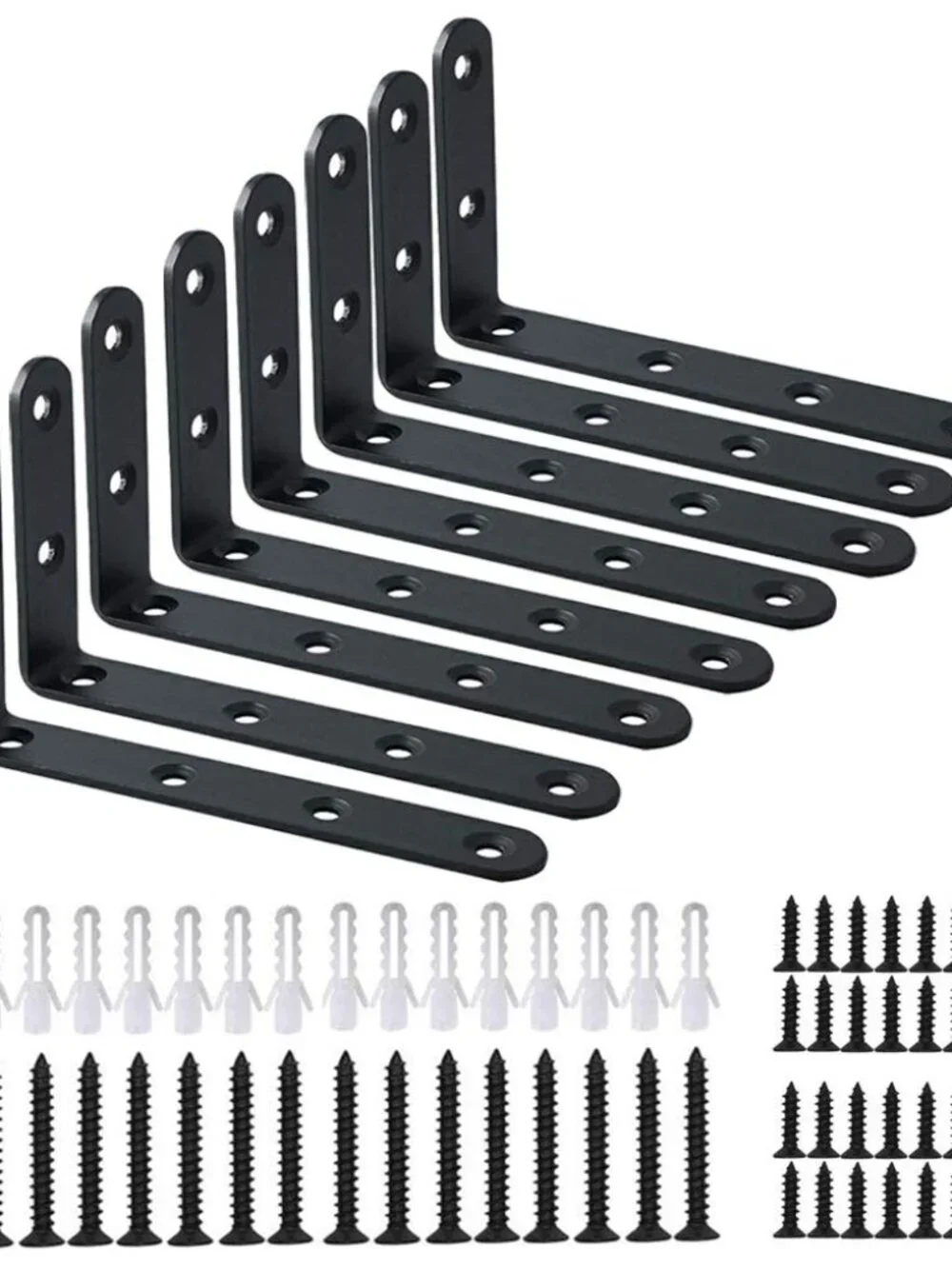 Corner Brace 8 Pcs Shelf Bracket Heavy Duty Black Steel L Corner Brace, Decorati